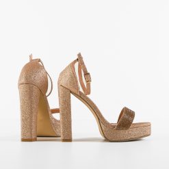 Sandale cu toc Chus Aurii 5