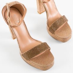 Sandale cu toc Chus Aurii 6