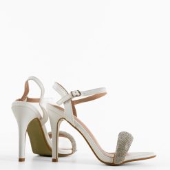 Sandale cu toc Cybill Albe 4