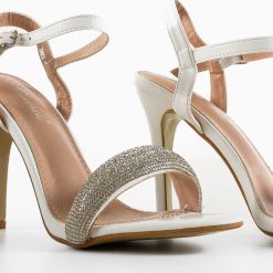 Sandale cu toc Cybill Albe 5