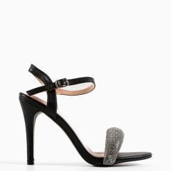 Sandale cu toc Cybill Negre 4