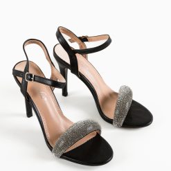 Sandale cu toc Cybill Negre 6