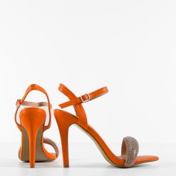 Sandale cu toc Cybill Portocalii 4