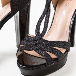 Sandale cu toc Haas Negre 5