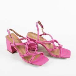 Sandale cu toc Hallel Fuchsia 4