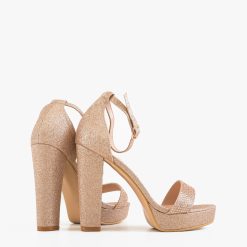 Sandale cu toc Hasna Aurii 2