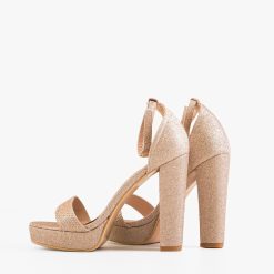 Sandale cu toc Hasna Aurii 4