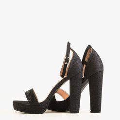 Sandale cu toc Hasna Negre 3
