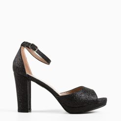 Sandale cu toc Heath Negre 4