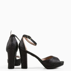 Sandale cu toc Heath Negre 5