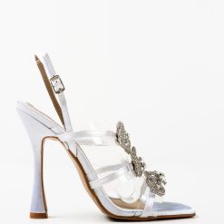 Sandale cu toc Ingrid Albe 3