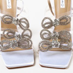 Sandale cu toc Ingrid Albe 4