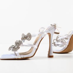 Sandale cu toc Ingrid Albe 7