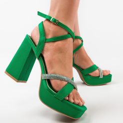 Sandale cu toc Jakki Verzi 3