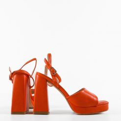 Sandale cu toc Johnna Portocalii 6