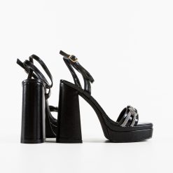 Sandale cu toc Julia Negre 4