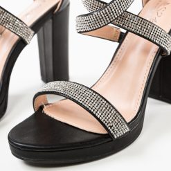 Sandale cu toc Justyna Negre 5