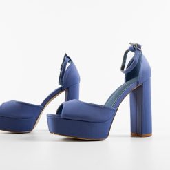 Sandale cu toc Kevin Albastre 4