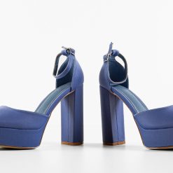 Sandale cu toc Kevin Albastre 6