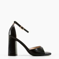 Sandale cu toc King Negre 4