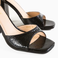 Sandale cu toc King Negre 7