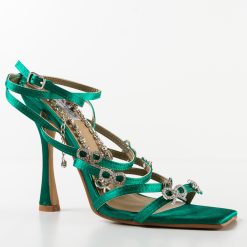 Sandale cu toc Kiran Verzi 5