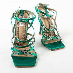 Sandale cu toc Kiran Verzi 7