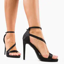 Sandale cu toc Lindon Negre-Sandale cu toc-Sandale cu toc