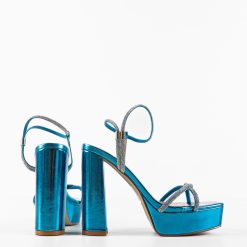 Sandale cu toc Miran Albastre 5