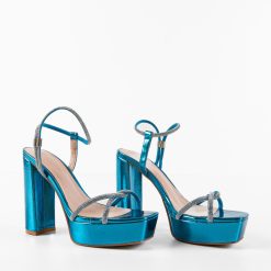 Sandale cu toc Miran Albastre 6