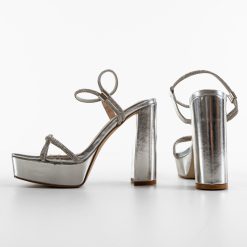 Sandale cu toc Miran Argintii 6