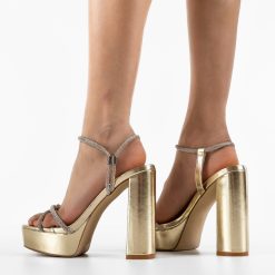 Sandale cu toc Miran Aurii 2