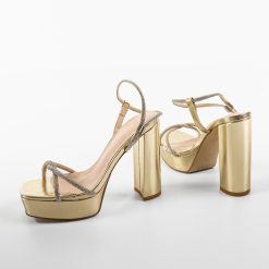 Sandale cu toc Miran Aurii 6