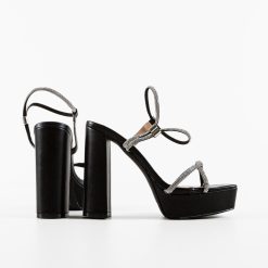 Sandale cu toc Miran Negre 4