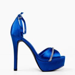 Sandale cu toc Miriam Albastre 3