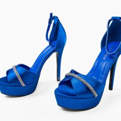 Sandale cu toc Miriam Albastre 4