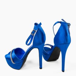 Sandale cu toc Miriam Albastre 6
