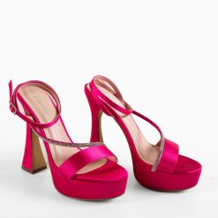 Sandale cu toc Nastia Fuchsia 6