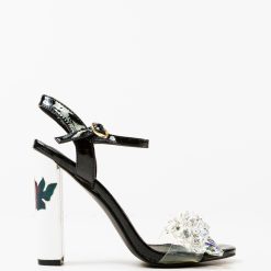 Sandale cu toc Neelima Negre 3