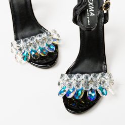 Sandale cu toc Neelima Negre 4