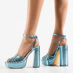 Sandale cu toc Odom Albastre 2