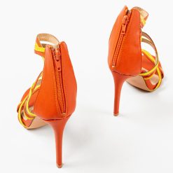 Sandale cu toc Pastor Portocalii 6