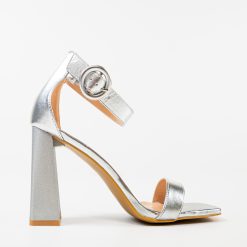 Sandale cu toc Seppho Argintii 4