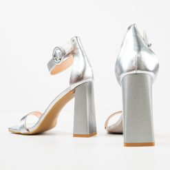 Sandale cu toc Seppho Argintii 6