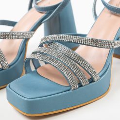 Sandale cu toc Shohre Albastre 5