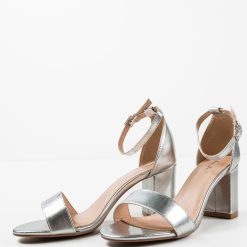 Sandale cu toc Simba Argintii 5