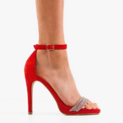 Sandale cu toc Slavka Rosii 5