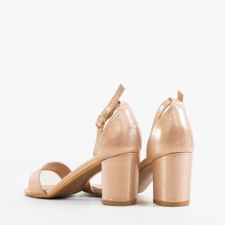 Sandale cu toc Susan Aurii 2 6