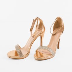 Sandale cu toc Susie Aurii 4