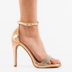 Sandale cu toc Susie Aurii 6